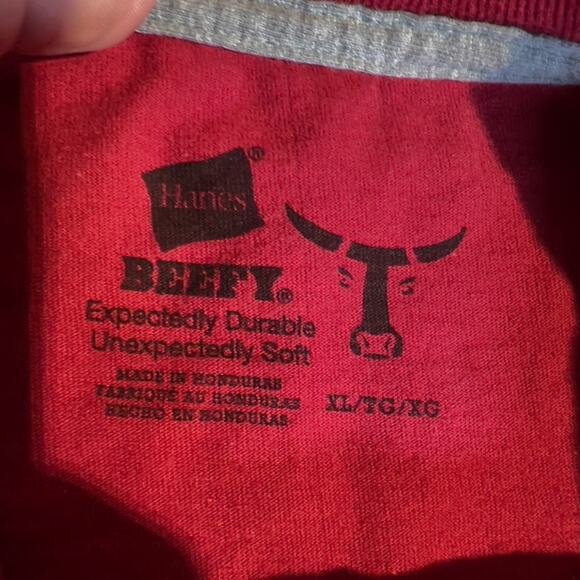 Hanes Beefy T Henley Shirt Men's XL 100% Cotton Thick Warm Base Outdoor Hunting - Picture 2 of 12
